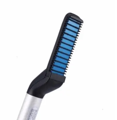 Escova Alisadora para Barba e Cabelo Masculino Bivolt – Pente Elétrico Modelador Portátil