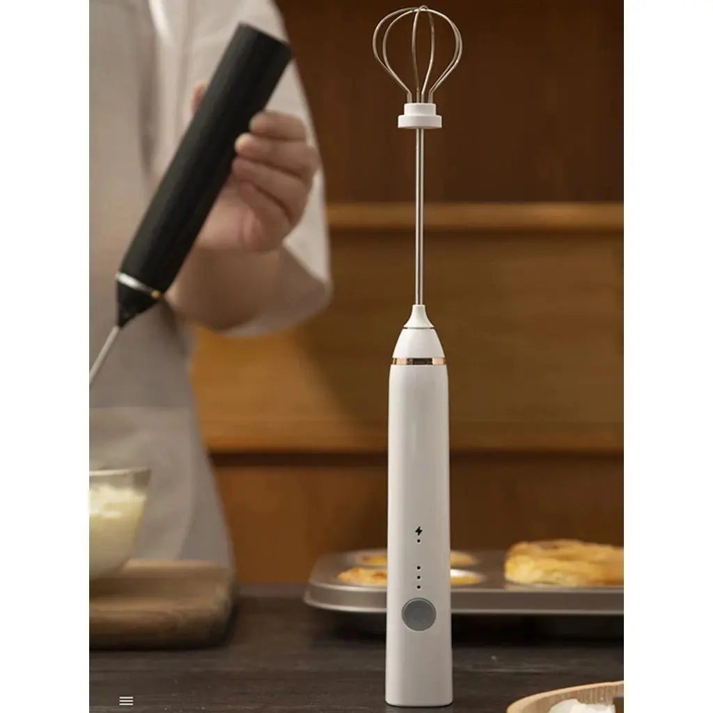 Batedor Mixer Elétrico 2 em 1 – Misturador para Café, Leite, Bebidas e Clara de Ovo