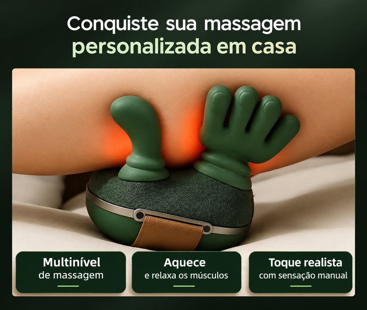 Massageador Elétrico para Pescoço e Ombros 3D – Sem Fio e Mãos Livres