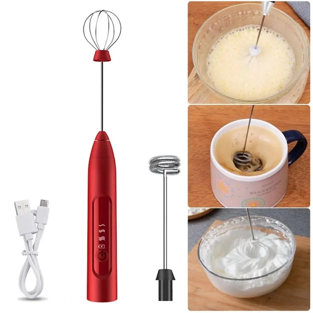 Batedor Mixer Elétrico 2 em 1 – Misturador para Café, Leite, Bebidas e Clara de Ovo