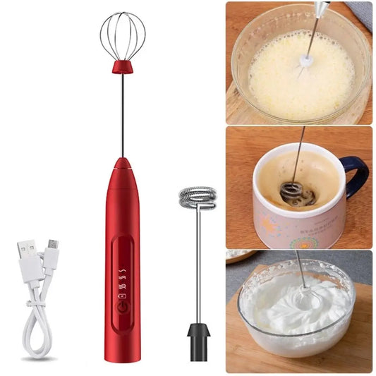 Batedor Mixer Elétrico 2 em 1 – Misturador para Café, Leite, Bebidas e Clara de Ovo