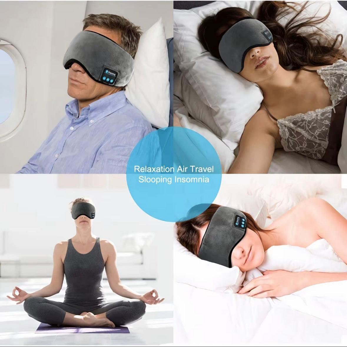 Máscara de Dormir Bluetooth com Fones de Ouvido