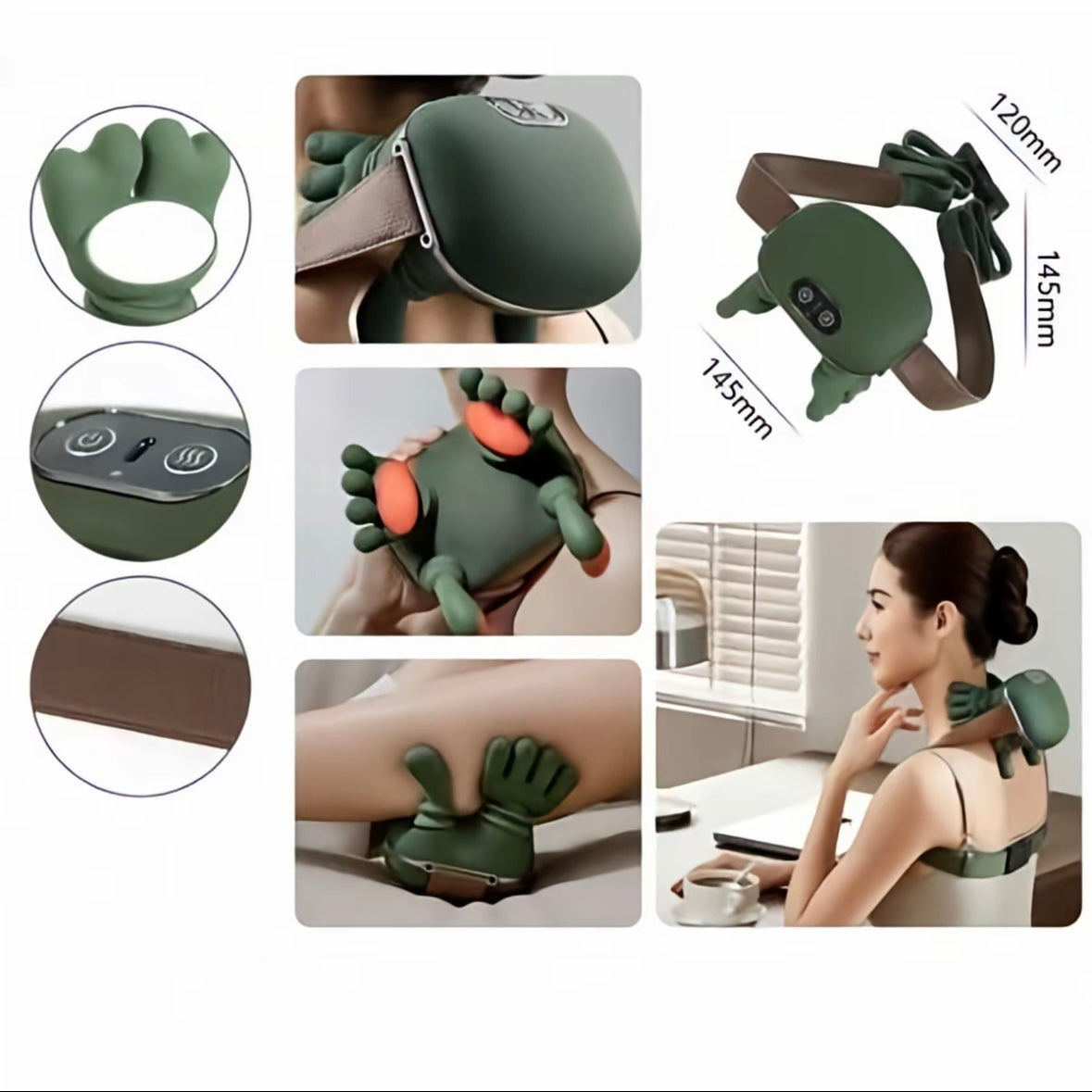Massageador Elétrico para Pescoço e Ombros 3D – Sem Fio e Mãos Livres