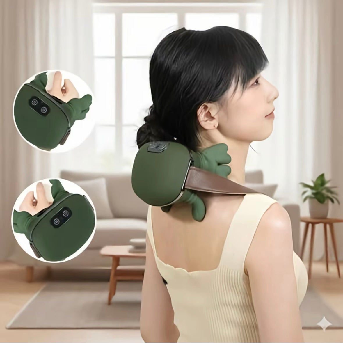 Massageador Elétrico para Pescoço e Ombros 3D – Sem Fio e Mãos Livres