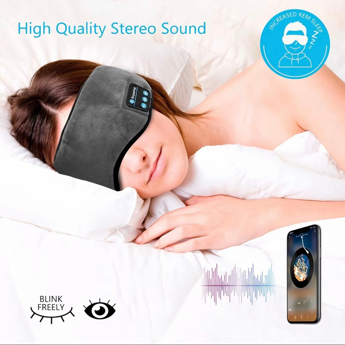 Máscara de Dormir Bluetooth com Fones de Ouvido