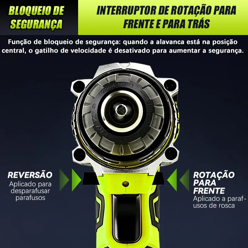 Parafusadeira e Furadeira Sem Fio 2 em 1 – Kit Completo com Bateria de Lítio