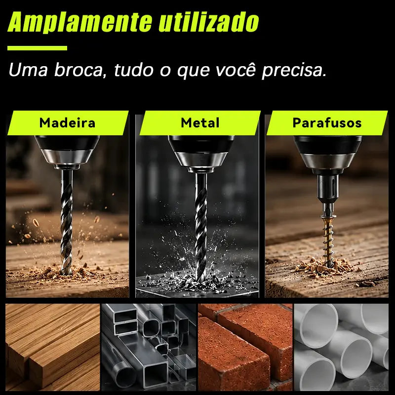 Parafusadeira e Furadeira Sem Fio 2 em 1 – Kit Completo com Bateria de Lítio
